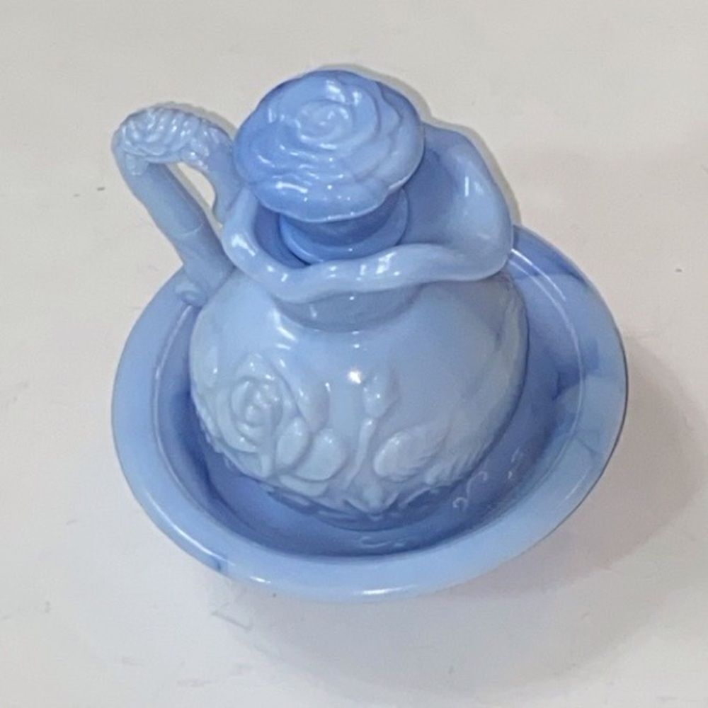 Vintage 1978 Avon May Victoriana Blubble Bath Pitcher Set